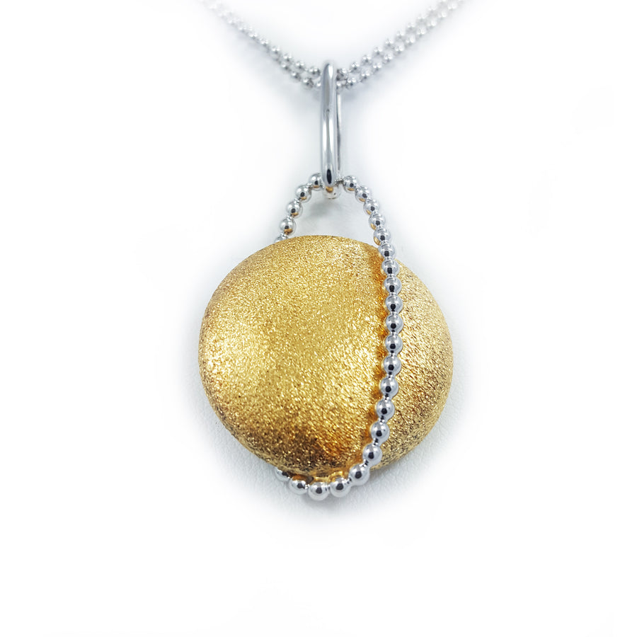 Silver necklace with yellow gold overlay