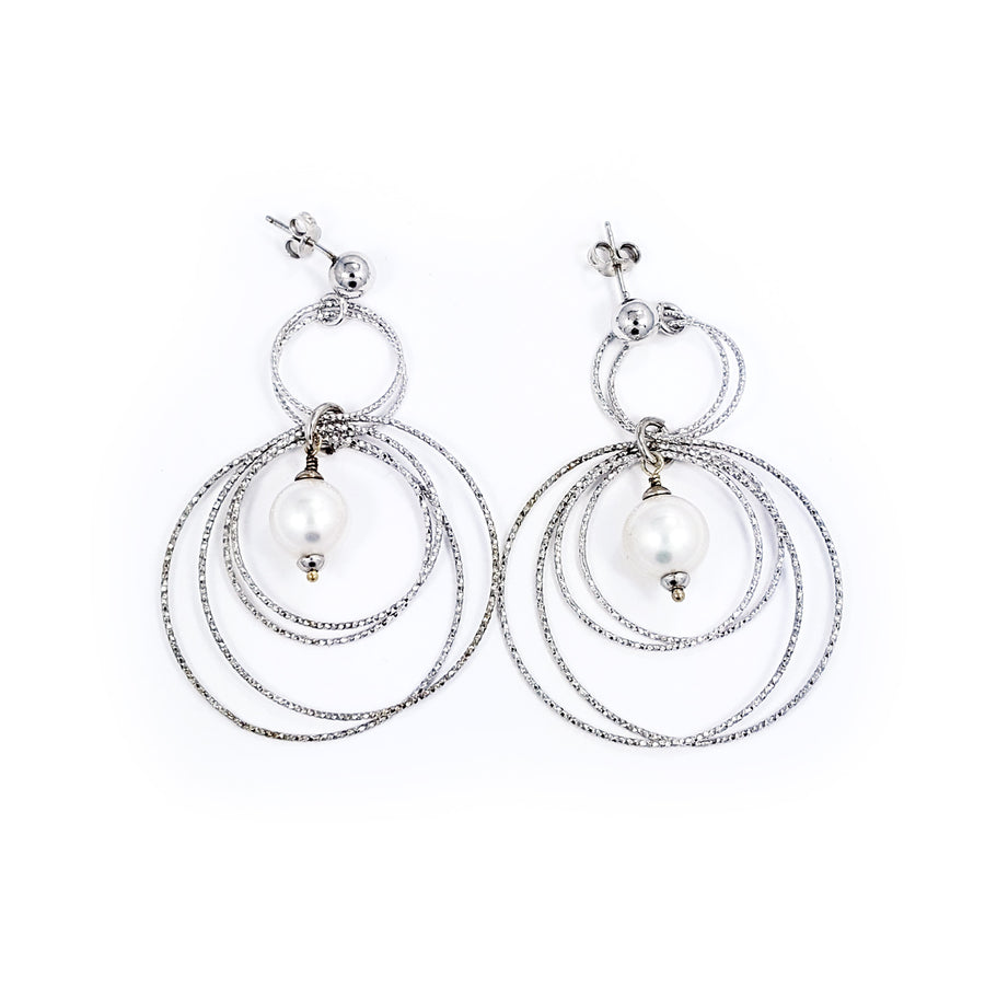 Silver Earrings - fresh water pearls from Majorca