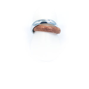 Silver ring  18 k. rose gold overlay